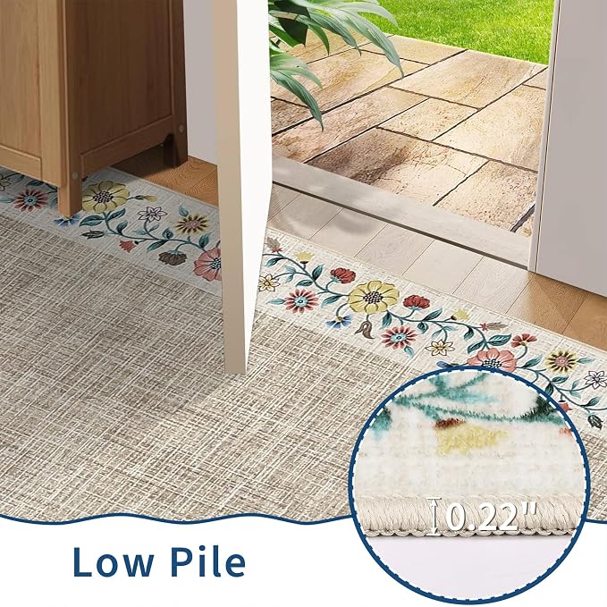 GarveeHome Washable Area Rugs for Bedroom 5x7 Living Room Modern Floral Throw - Image 5