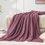 BEDELITE Fleece Throw Blanket for Couch – 3D Ribbed Jacquard Soft and Warm - Image 7