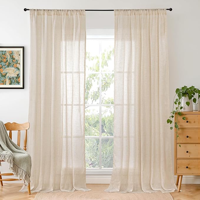 BGment Burlap Linen Curtains 84 Inch Length by BGment