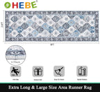 HEBE Hallway Runner Rug 2'8”x8' Washable Vintage Distressed Area Rugs Non Slip - Image 2