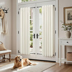 Pitalk Short Curtains for Windows Bathroom Blackout Linen Boho Back Tab Pocket - Image 8