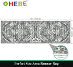 HEBE Hallway Runner Rug 2'x6' Washable Vintage Distressed Area Rugs Non Slip - Image 2