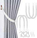 NICEEC 4 Pack Natural Cotton Rope Curtain Tiebacks Elegant Boho Style by NICEEC