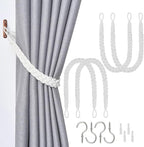 NICEEC 4 Pack Natural Cotton Rope Curtain Tiebacks Elegant Boho Style by NICEEC