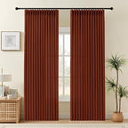 IVAPUPU 90 Inch Linen Blend Curtains 2 Panel Set by IVAPUPU