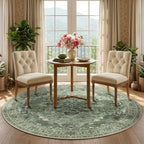 RELEANY Area Rugs 5ft Washable Non-Slip, Floral Vintage Distress Print Pattern - Image 2