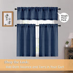 OWENIE Navy Blue Valances for Windows 1 Pcs 22 Inch Length, Light Filtering - Image 6