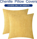 CaliTime Throw Pillow Covers Decorative 22 X 22 Inches Pack of 2 Cozy Chenille - Image 6