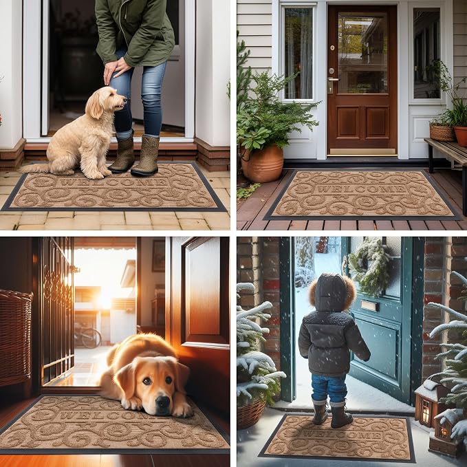 Smiry Welcome Door Mat Outside Entrance, Heavy Duty Trap Dirt and Moisture Easy - Image 7