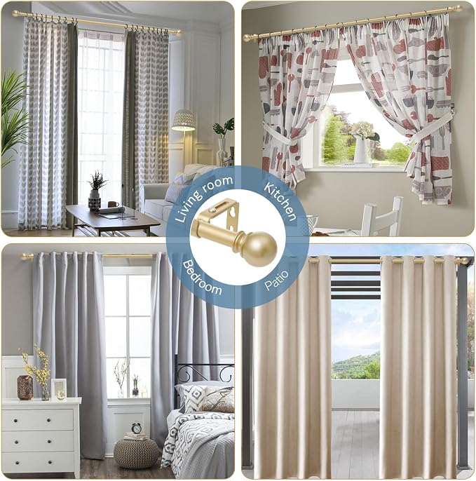 Gold Curtain Rods for Windows 28 to 60 Inch - Image 6