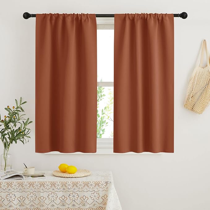 RYB HOME Blackout French Door Window Curtain Covering, Rod Pocket Thermal by RYBHOME