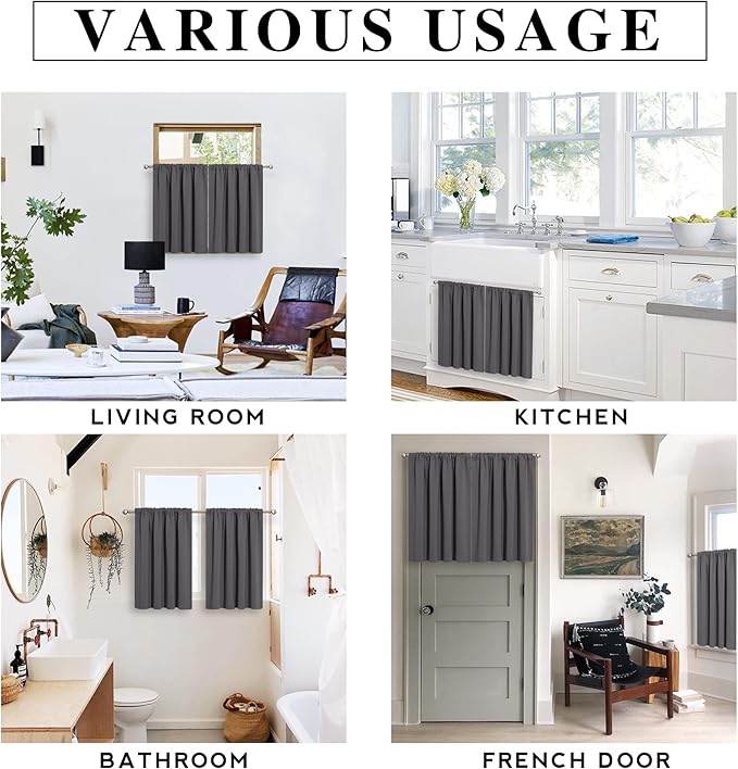 RYB HOME Blackout Curtains for Bedroom Living Room 72 inches Long, Thermal - Image 6