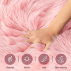Ciicool Pink Fur Fluffy Rug, 2x4 ft Small Faux Fur Rugs - Image 3