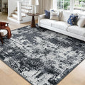 Washable Area Rugs Square 9ft Non-Slip Modern Abstract Soft by RELEANY