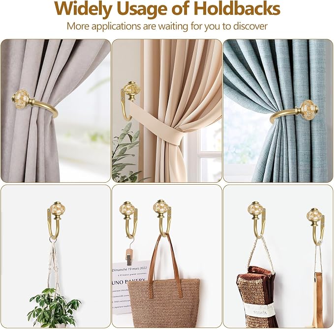 2 Pack Curtain Holdbacks, USFOOK Decorative Window Drapery Tiebacks, Curtain - Image 8