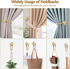 2 Pack Curtain Holdbacks, USFOOK Decorative Window Drapery Tiebacks, Curtain - Image 8