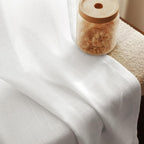 White Linen Curtains 90 inch Length - Image 3