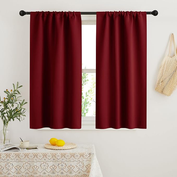 RYB HOME Blackout French Door Window Curtain Covering, Rod Pocket Thermal by RYBHOME