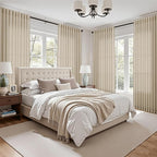 Eggshell Beige Linen Curtains for Living Room 100 Inches Long Light Filtering - Image 7
