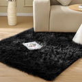 ORINOVA Black Fuzzy Faux Sheepskin Shaggy Fur Rugs by ORINOVA