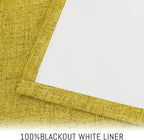 Yakamok Mustard Yellow Linen Curtains 100% Blackout 84 Inches Long, Room - Image 3