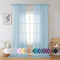 Aiyufeng 2 Pack: Basic Sky Blue Sheer Curtain Drapes 90 Inch Length 2 Panels by Aiyufeng