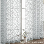 Chyhomenyc Light Grey Sheer Curtains 90 Inch Length 2 Panels Set, Light - Image 9