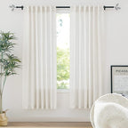 RYB HOME Sheer Linen Blend Curtains - Image 2