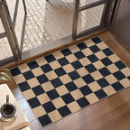 Lahome Colette Checkered Easy Jute 2x3 Rug, Small Entryway Rug Non Slip Kitchen by Lahome