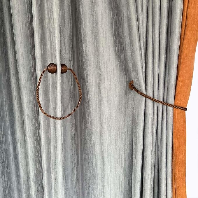 Melaluxe 4 Pack Magnetic Curtain Tiebacks, Decorative Curtain Holdbacks - Image 5