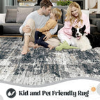 XLUEZ 2x8 Runner Rug for Hallway, Washable Modern Abstract Runner Rugs Neutral - Image 6
