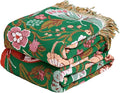 MSGKV Boho Throw Blanket for Couch 50"x60" Butterfly Floral 100% Cotton Blanket by MSGKVHomeTextiles