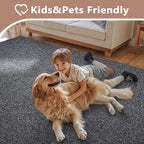 FinRèc 6x9 Washable Area Rugs for Bedroom Living Room, Low Pile Thin Rug Solid - Image 7