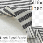 jinchan Linen Valance Curtain Striped Small Window Curtain Double Layer Light - Image 3