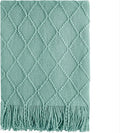 BOURINA Dark Cyan Throw Blanket 50 x90 Inches Textured Solid Soft Sofa Throw by BOURINA