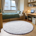 ONASAR White Round Area Rug 4ft, Soft Bedroom Circle Rugs Floor Mat - Image 3
