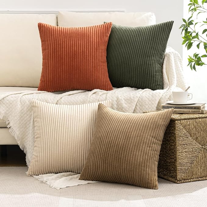 MIULEE Boho Farmhouse Throw Pillow Covers 24x24 Inch Set of 4 Mordern - Image 2