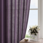 Nanspring Plum Linen Curtains 90 Inch Long 2 Panels Set - Image 4