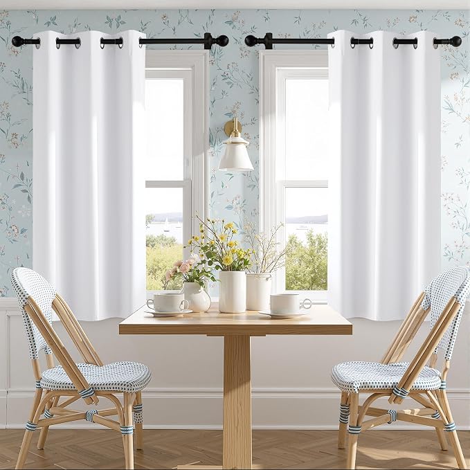 NICETOWN 100% Blackout Window Curtain Panels 54" Length, Snow White, 42 inches - Image 6
