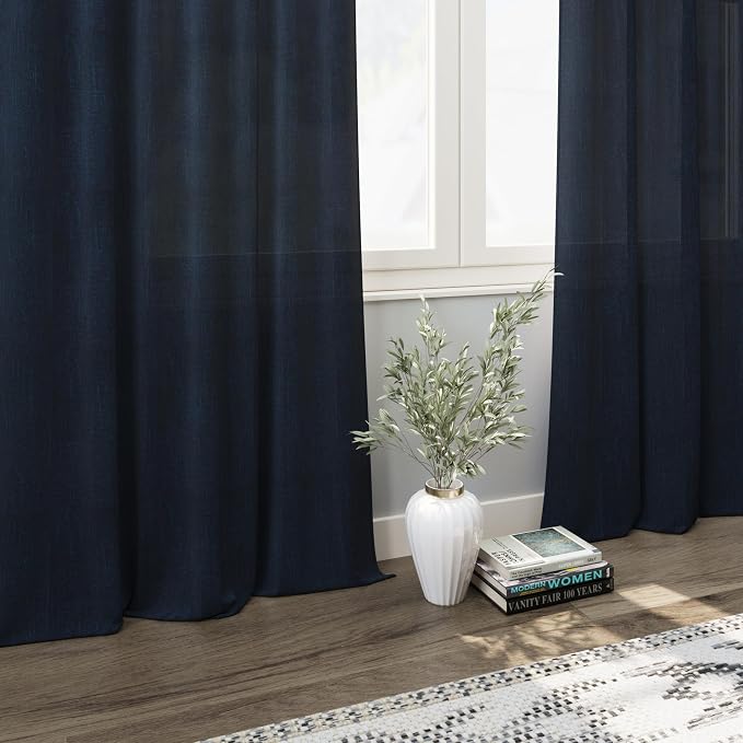 Navy Blue Curtains 84 inch Length - Image 6