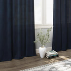 Nanspring Navy Blue Linen Curtains - Image 6