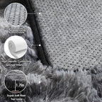 ONASAR Area Rugs for Bedroom Living Room, Fluffy Tie-Dyed Dark Grey 4x6 Indoor - Image 4