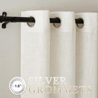 NICETOWN Linen Curtains for Bedroom 95 inch Long, Grommet Flax Linen Weave - Image 2