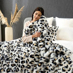 Cozy Bliss Leopard Print Faux Fur Throw Blanket - Image 8