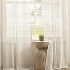 Joydeco Sheer Curtains 72 Inches Long, Linen Curtains Window Privacy Assured - Image 3