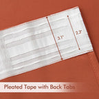 MIULEE Back Tab Burnt Orange Blackout Curtains 96 Inch Long 2 Panels Set - Image 4
