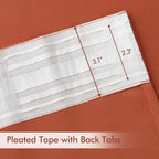 MIULEE Back Tab Burnt Orange Blackout Curtains 90 Inch Long 2 Panels Set - Image 4