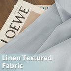 LAMIT Faux Linen Curtains for Bedroom, Grommet Thick Linen Drapes Light - Image 2