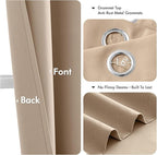 MIULEE Beige Blackout Curtains for Bedroom Living Room 96 Inches Long 2 Panels - Image 4