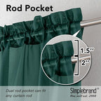 Simplebrand Hunter Green Sheer Curtains 96 Inches Long 2 Panels, Light - Image 2